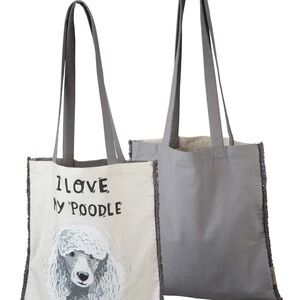 Gray and Cream Dog Tote Bag